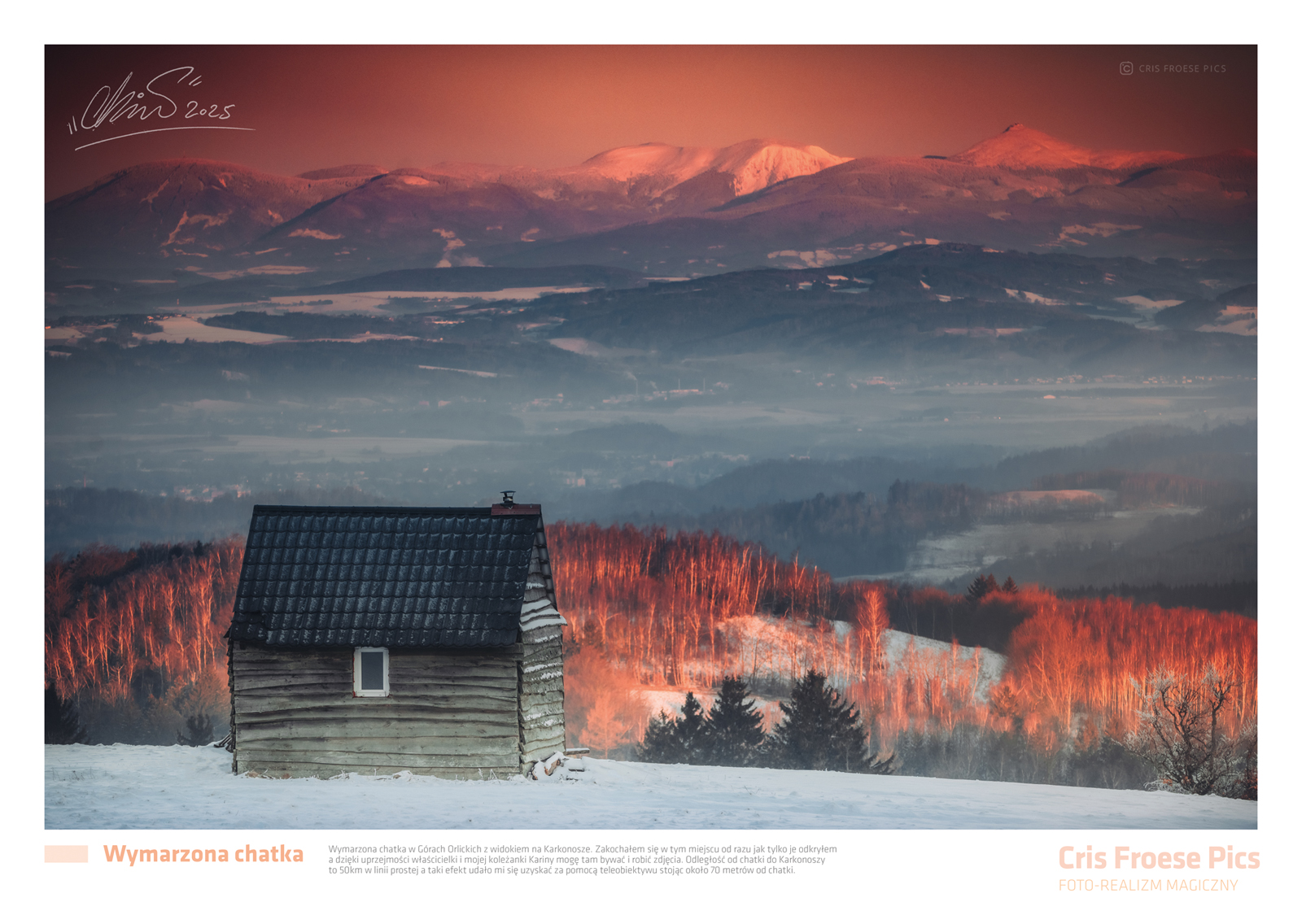 Plakat A2 pion PLAKAT A2 - Wymarzona Chatka z widokiem na Karkonosze - obrazek 1